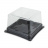 Коробка для торта [дно] пластиковая квадратная черная, 138*138*95 мм