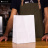 Бумажный крафт пакет без ручек с прямоугольным дном, белый, 220*120*290 мм