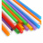Пластиковые трубочки в индивидуальной упаковке цветные прямые 210*8 мм