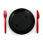 Тарелка Элит пластиковая 205 мм, черная